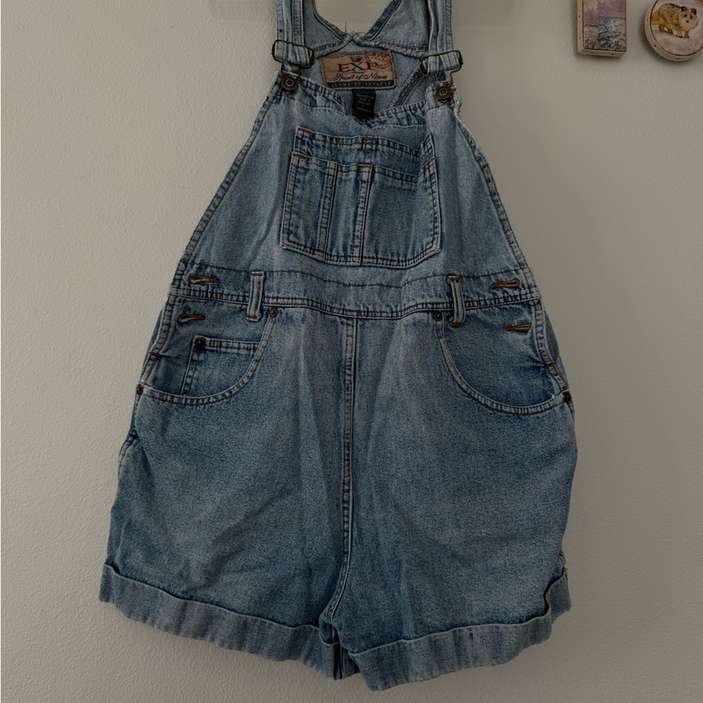 Express Light Blue Denim overalls